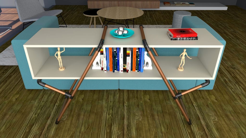 Free plan - angled leg console - DIY furniture