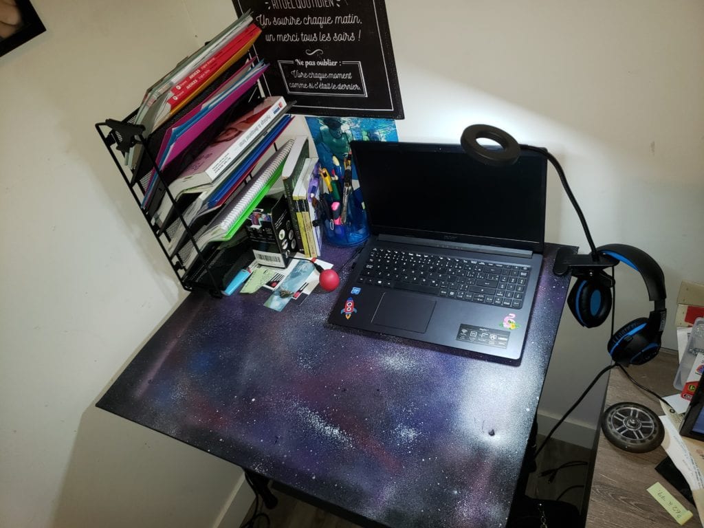 DIY desk with footrest