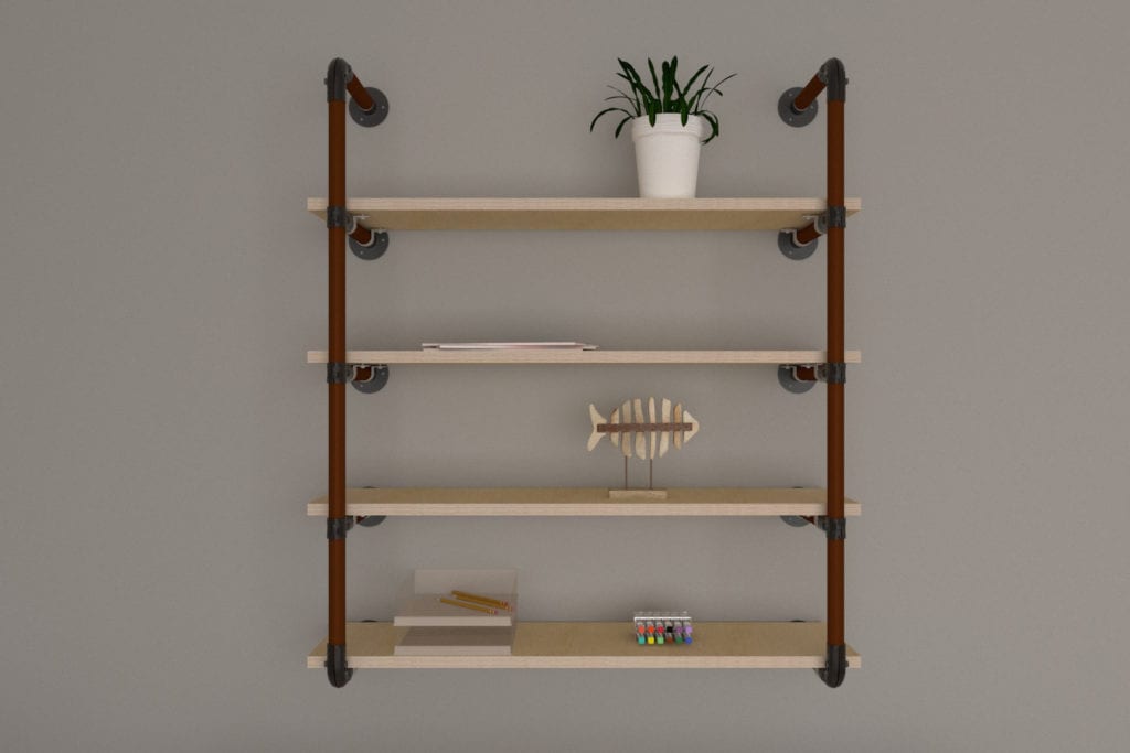 Build Diy Pipe Shelves With Our Free, Shelves Made With Pipe Fittings