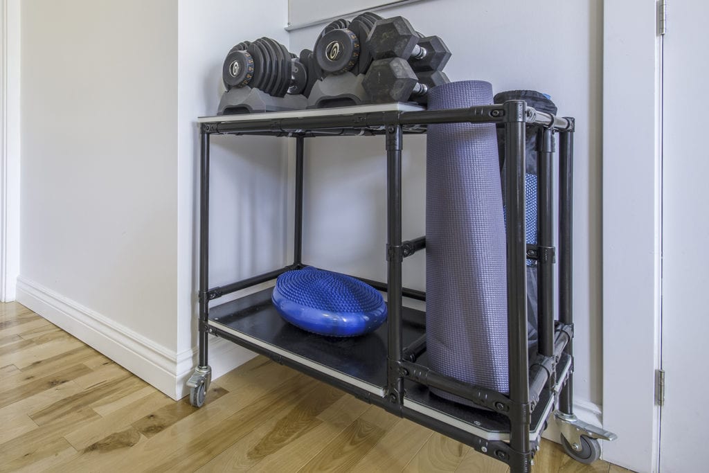 Sports equipment rack Home gym ideas