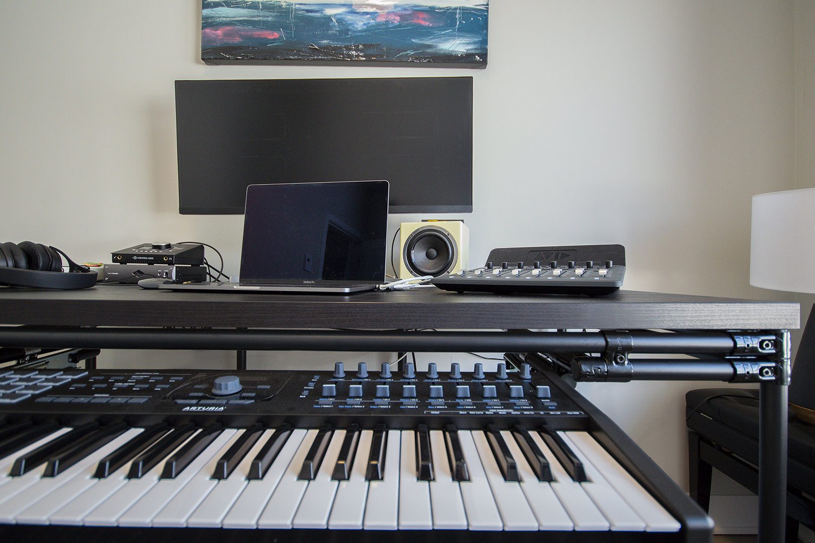 Home recording studio desk