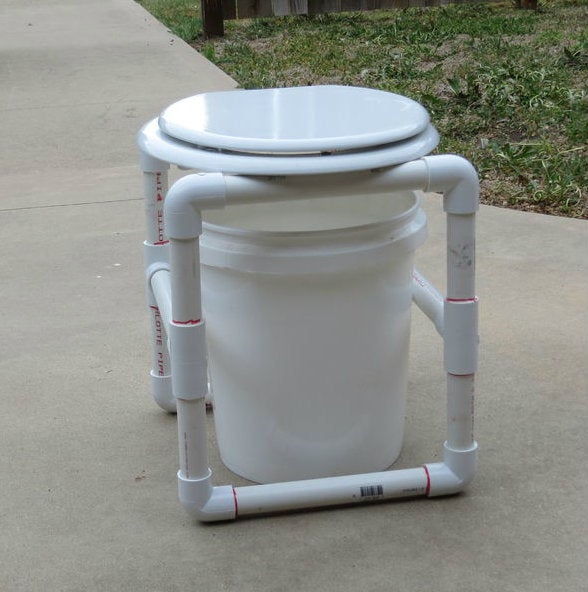 This image shows a DIY camping toilet.