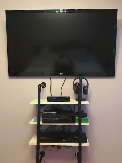 TV console for media storage