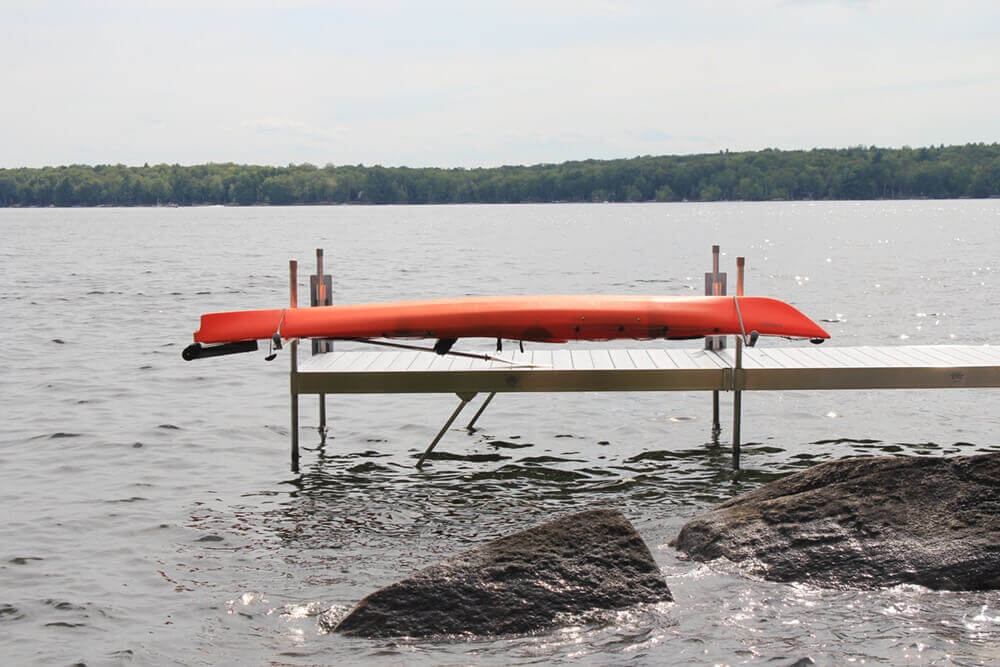 Kayak rack for the dock