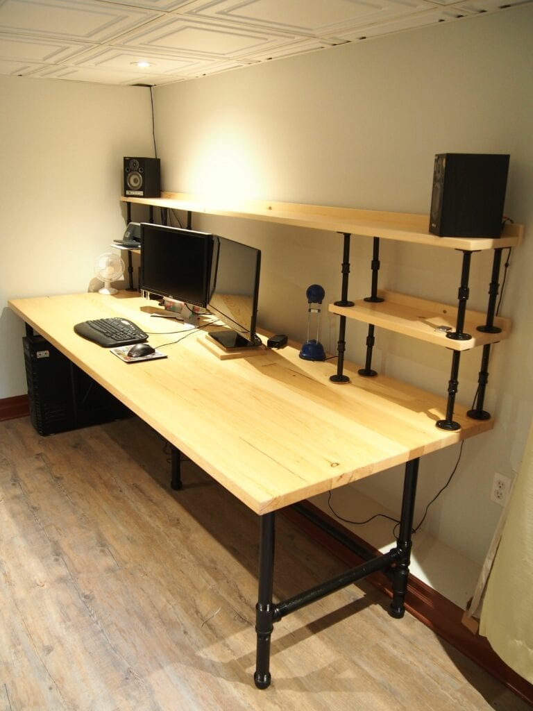 This image shows a Large surface-area DIY desk.