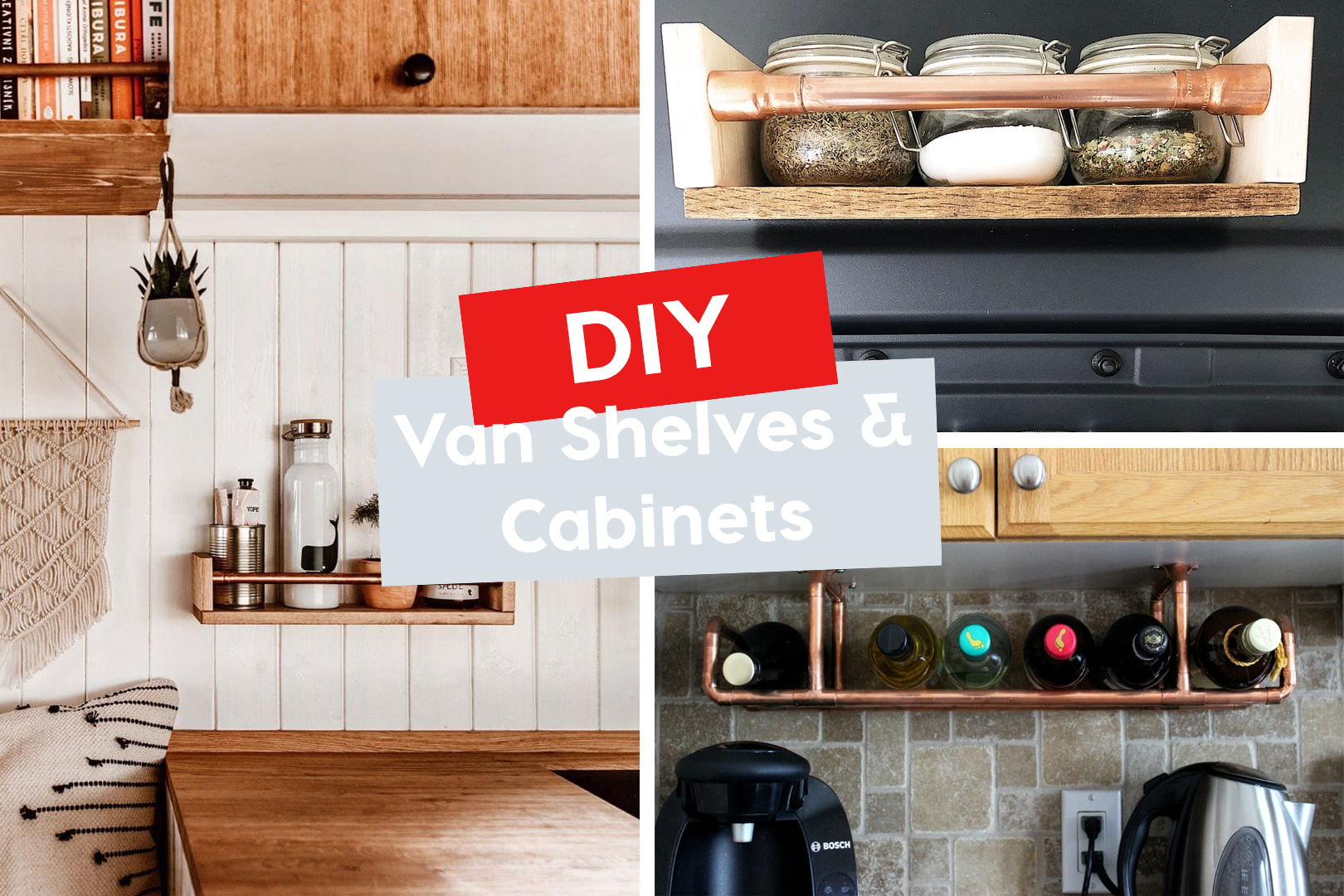 van diy shelves and cabinets