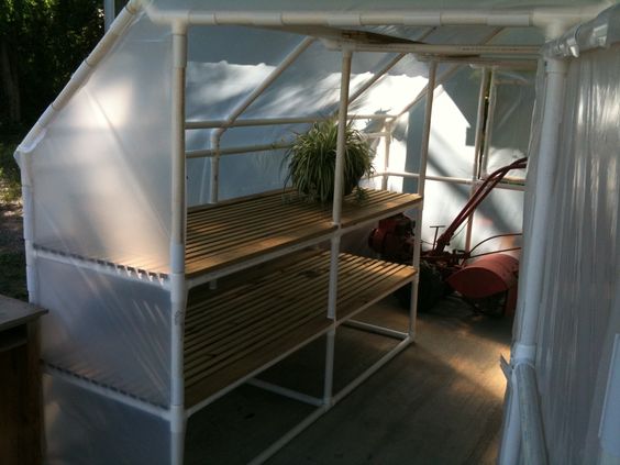 greenhouse shelves DIY